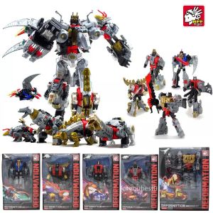 5in1 BPF ABS Model Transformatie G1 Robot speelgoed Dinoking Volcanicus Grimlock Slag Sludge Snarl Swoop Slash Dinobots Actiefiguur