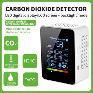 5in1 CO2 meter digitale sensor temperatuur vochtigheid tester luchtkwaliteit monitor detector koolstofdioxide tvoc hcho