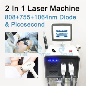 808nm diode laser 2 in 1 picoseconde machine permanente ontharing huid Verjonging Tattoo pigmentbehandeling