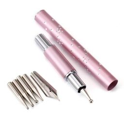 5IN1NAIL ART DOTTING PEN FOUNTAIN PEN POURNE PEINTURE DESSAGE SCARTIVE DOTTING PATH FLATFAN LIGER ACRYLIQUE GEL UV POLON