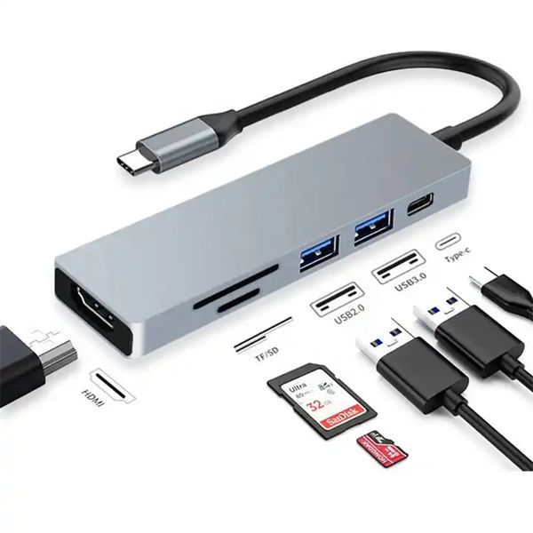 5IN1USB-C-C Dongle d'adaptateur multiport de séparateur de type-C pour X Pro Power USB3.1 Pd Charge vers USB 3.0 Hub