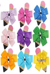 5 pouces filles arcs clip enfants crayon arcs clip paillettes ruban gros-grain arcs barrettes pour enfant accessoires de noël ZZ