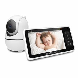 5 inch Draadloze Lange Afstand Intercom Temperatuur Display Babyfoon Nachtzicht Home Security CCTV Camera BabySitter 240326