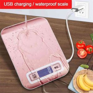 5kg ~ 10kg / 1g Balance de cuisine en acier inoxydable rechargeable pesant l'équilibre de régime alimentaire uring électronique cuisson s 210728