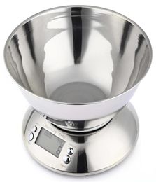 5kg 1g 1g en acier inoxydable Kitchen Scale alimentaire LCD Échelles de poids de cuisine électronique numérique avec bowl alarme Timer Temperature Capteur Y26254967