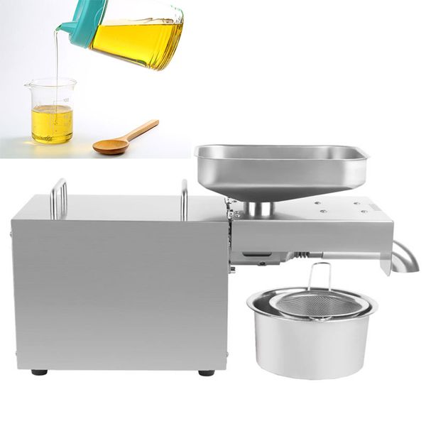 Prensa de aceite doméstica pequeña de 5 KG/H, electrodomésticos de cocina inteligentes de acero inoxidable, máquina fría de 110V /220V