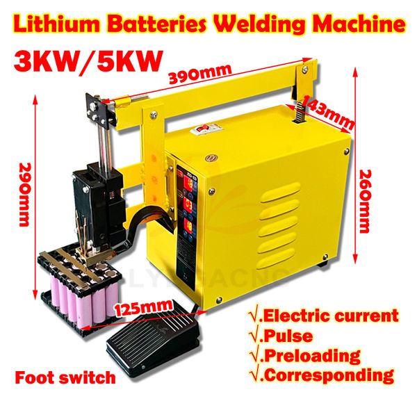 Machine de soudage à la batterie de 3KW 3KW Machine de soudage descendante automatique pour 18650 Batteries au lithium Prive Pulse Nickel Strip 220/110V