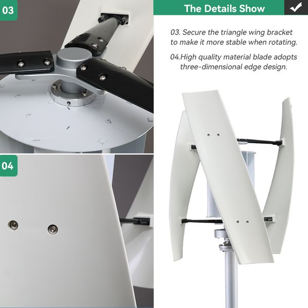 Générateur d'éoliennes Maglev à axe vertical 5kw