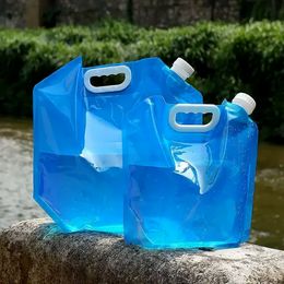 5L / 10L Bolsa de agua potable plegable plegable al aire libre Contenedor portador de agua para automóvil para acampar al aire libre Senderismo Picnic BBQ F0801