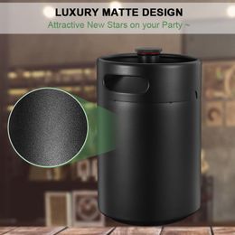 5l biervat Mini Keg Tap Dispenser, Mat Black Growler Barrel Carboned CO2 Charger Brewing Easy Storage Craft Beer Equipment