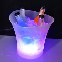 Seau à glace 5L avec 6 couleurs de lumière LED étanche, Bar à glace, discothèque, Champagne, whisky, bière, Bars, décor de fête, 240315