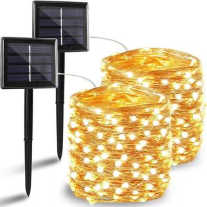 5m / 10m / 20m extérieur imperméable LED solaire LEDGE GARLANDE SOLAIRE POWER POWER LUMIÈRE GRADE GARDIN