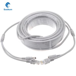 5M/10M Ethernet Lan Cable CAT5/CAT-5e RJ45 + DC Power Gray Cables for IP Network Camera NVR CCTV System