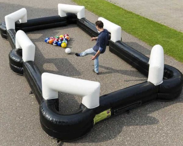 Bola de billar inflable de 5m-10m, campo de fútbol, campo de fútbol, campo de juego de billar de PVC con bolas y soplador a la venta