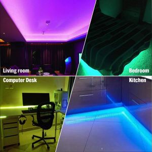 5m 10m LED Strip RGB 2835 5V Room Lichte tv -achtergrondverlichting LED Magic Home Bluetooth -controller Luces Led Lighting Bar D2.0