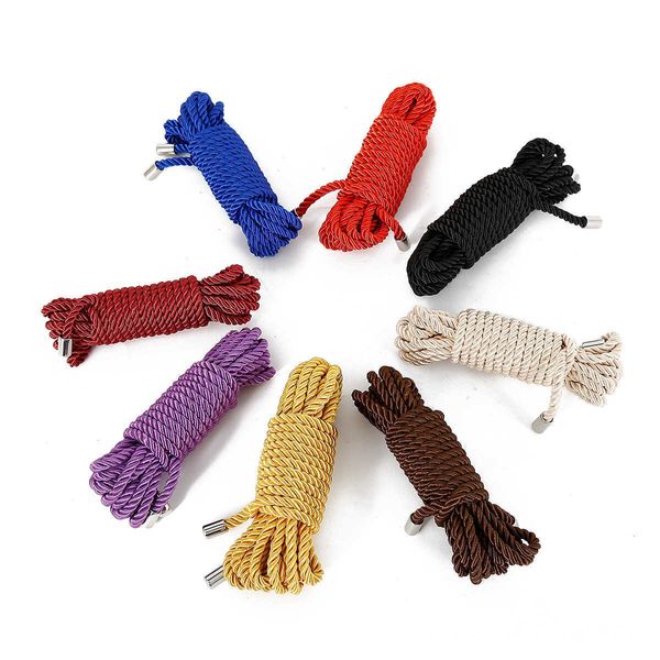 5m 10m Soie Contraintes Menottes Sexy Reliure Corde pour Hommes Femmes Couples Bdsm Esclave Corps Bondage Shibari Flirter Produit Érotique