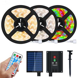 5m / 10m Solar LED Strip Light 8 modes Noël Colorful Fairy Lights Outdoor IP67 Termroproping Patio Garden Decoration Solar Lampe
