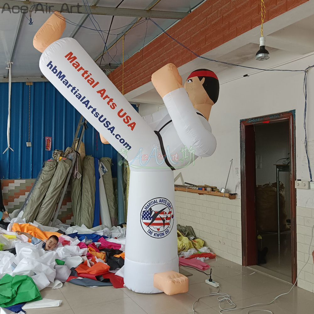 5m 16,4 pieds de haut gonflable personnalisé Taekwondo Man Outdoor Advertising Sports Personnage pour promotion