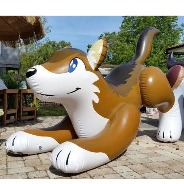 5m 16 pies Custom Custom Lindo Giant Inflable Wolf Modelo de lobo Air Sellado PVC de animales de animales de dibujos animados para publicidad al aire libre