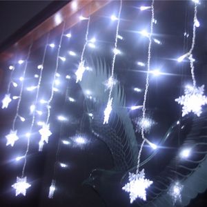 5m 216LED 3.5m 96LED Sneeuwvlok String Lighting Home Xmas Decoratie Kerstverlichting Outdoor Waterdicht IP65 Fairy Gordijn