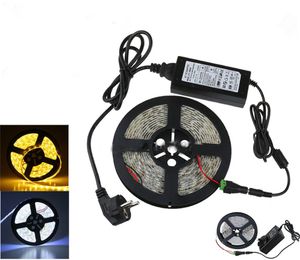 12V Flexibele LED Strip Light 5M 300 LED 5630 5050 3528 SMD + DC-connectier + 12V 6A Voedingsadapter Koud / Warm Wit / Blauw / Rood / Groen