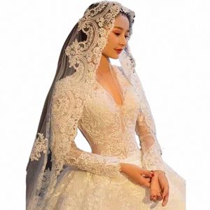 5m 4m lg Wedding Bridal Veils Lace Appiques Edge 1 t tule kathedraal sluier met kam ivoor wit velo de novia voile mariee z3de#