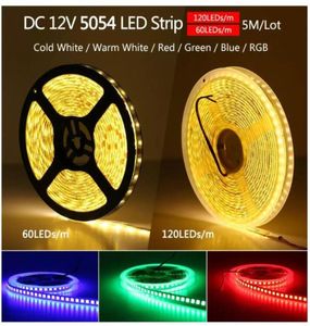 5m 600LEDs 5054 LED-striplicht Waterdicht DC12V Flexibele LED-verlichting Hoge helderheid dan 5050 Blauw Groen Rood Wit RGB6429024