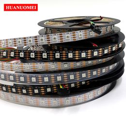 5M 72LEDs/m APA102 Pixel numérique RVB LED bande 5050 SMD adressable APA-102C bande Flexible TV Pixel lumière 5V, PCB blanc/noir, IP20/IP65/IP67