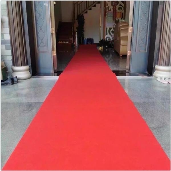 5M 8M Tapis rouge Stepping Couverture Exposition Voyage Mariage Pad Tapis Allée Corridor Escaliers Intérieur Extérieur Mesa Épaisseur: 1,0 mm 211204