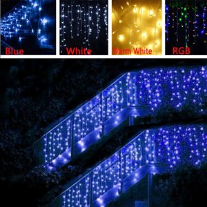 5m 96LEDs garland Christmas light led Icicle string lights xmas String Fairy Garlands Strip for garden party/Wedding/Curtain Decoration