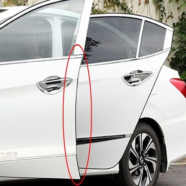 Tira protectora de borde de puerta de coche de 5M, pegatinas decorativas, Kit de moldura de ajuste, sello de goma con cinta adhesiva 252w