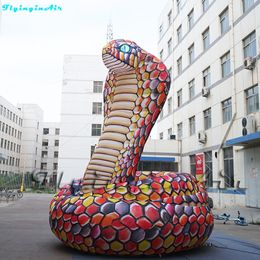 5m kleurrijke opblaasbare Boa opgeblazen Cobra Street Giant gesimuleerde slang voor park/advertentieers