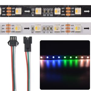 5M DC12V SK6812 P8 RGBW tira de LED 60LEDs/m 5050 SMD tira de luz LED Flexible IP20 blanco/negro PCB 1 controlador IC 3 leds