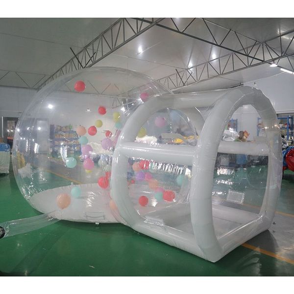 5 m de diámetro+1.5m Túnel Free Sharp Free Actividades al aire libre Big Bubble House Christmas Inflable Nieve Globe Camping Camping For Sale