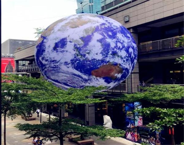 Ballon gonflable de 5m de diamètre, planète terre gonflable avec bande LED pour l'événement du musée des sciences Show3626526