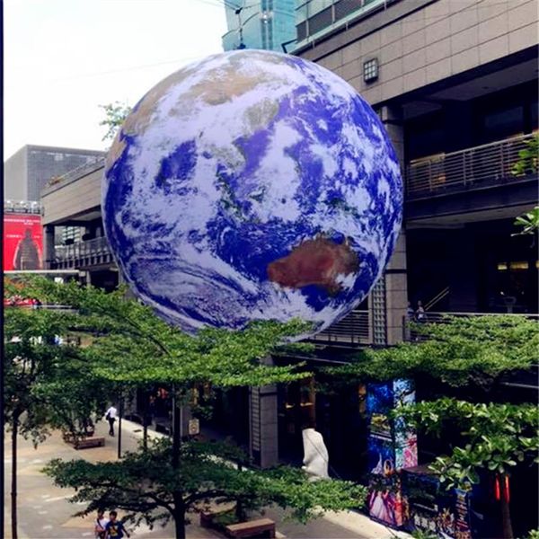 Ballon gonflable de 5 m de diamètre planète gonflable avec bande de LED pour l'événement du musée des sciences Show242i