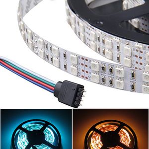 Tira de LED 5M Doble fila 5050 SMD 5M 600LEDs RGB Luces de cuerda flexibles 120LEDs/M Tira de luz RGB impermeable 12V DC