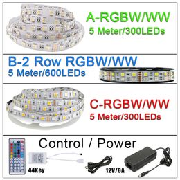 5M Double Rangée 600LEDs SMD 5050 LED Flexible Strip Lighting Froid Blanc Froid Extérieur IP65 Étanche DC12V pour Chambre Cuisine Décoration Oemled