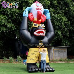 5m lengte buitengigant advertenties opblaasbare cartoon gorilla personage diermodellen voor evenementenfeestdecoratie met luchtblazerspeelgoed sporten