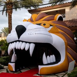 Tunnel gonflable géant de tigre de 5m de haut pour la décoration gonflable de jeu de football