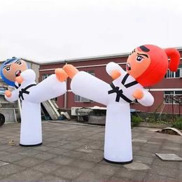 5m opblaasbare karate cartoon taekwondo boy karates man met advertentie luchtballondecoratie speelgoed