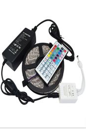 Bande Led 5050 SMD RGB, 5M, étanche, 300 LED, rouleau avec 44 touches, télécommande IR avec adaptateur d'alimentation 12V 5A, utilisé directement 3416625