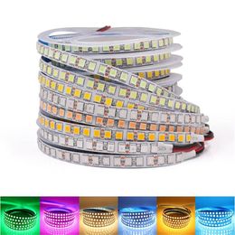 Tira de LED de 5M SMD 5050 5054 cinta LED cinta impermeable diodo 12V 2835 luz de neón Flexible 60 120Leds m luces LED para decoración de habitación 254u