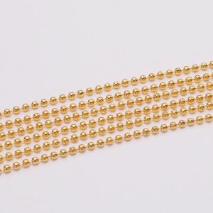 5m / lot 1,2 1,5 2,0 mm Chaînes de perles de balle en métal Constructions de collier de kettingen