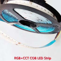 5m RGBWW LED Strip 840leds/M COB RGB en CCT 5 In1 RGB Wit Warm Wit Hoge Densiteit LED Flexibele tape Witte PCB 12mm IP20 24V RA90