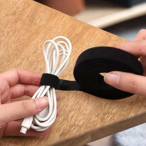 5M/Roll Losmaakbare USB-kabelbinders Gekleurde Herbruikbare Power Wire Loop Tape Multifunctionele Nylon Bandjes Sluiting Tie Wire Organizer