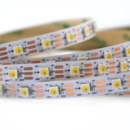 5m SK6812 WWA (Warm Wit/Cool Wit/Amber) 60leds/Pixels/M 3 In 1 5050 SMD LED Strip Programmeerbaar adresseerbaar Witte PCB IP30 IP65 IP67