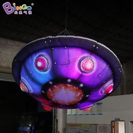 5md (16,5 pieds) avec ventilateur en gros de la publicité extérieure en vente en vente en gros modèles spatiaux colorés pour le thème de l'espace Inflation UFO Balloon Party Party