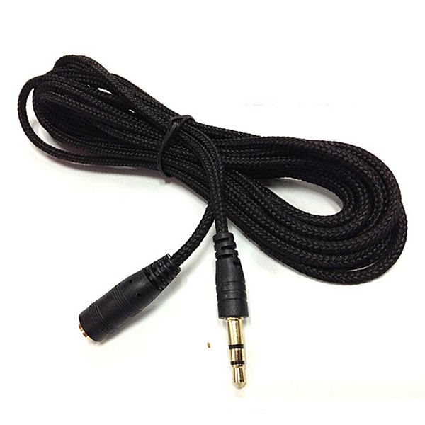 Cable de extensión para auriculares de 5 metros y 16 pies, conector de 3,5 Mm, Cable auxiliar macho a hembra, Cable extensor de Audio estéreo M/F, Cables de tela para auriculares