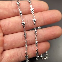 5 mètre Lot Bijoux résultats Chaînes 5mm Étoile Chaîne À Maillons Soudés À La Main Chaînes En Acier Inoxydable DIY Collier Pour Femmes Bijoux Marquage